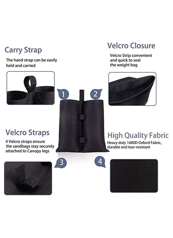 KASTWAVE - Canopy Weight Bags 4 Pack Double-Stitched Sand Bags for Canopy Legs Tent Weights for Legs Heavy Duty Gazebo Weights Sandbags for Patio Umbrella Base Outdoor Pop Up Tent Sun Shelter Pool Ladder - Image 1