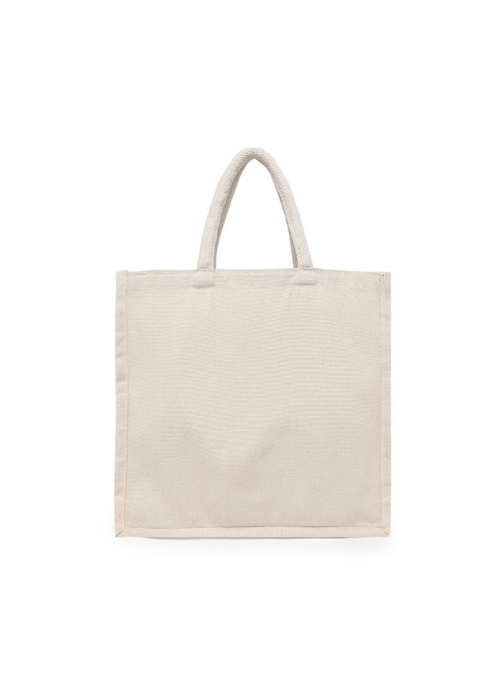 BYFT Canvas 8 Oz Tote Bags with Gusset (Natural) Reusable Eco Friendly Shopping Bag (33.02 x 10.16 x 33.02 Cm) Set of 24 Pcs  - Image 2