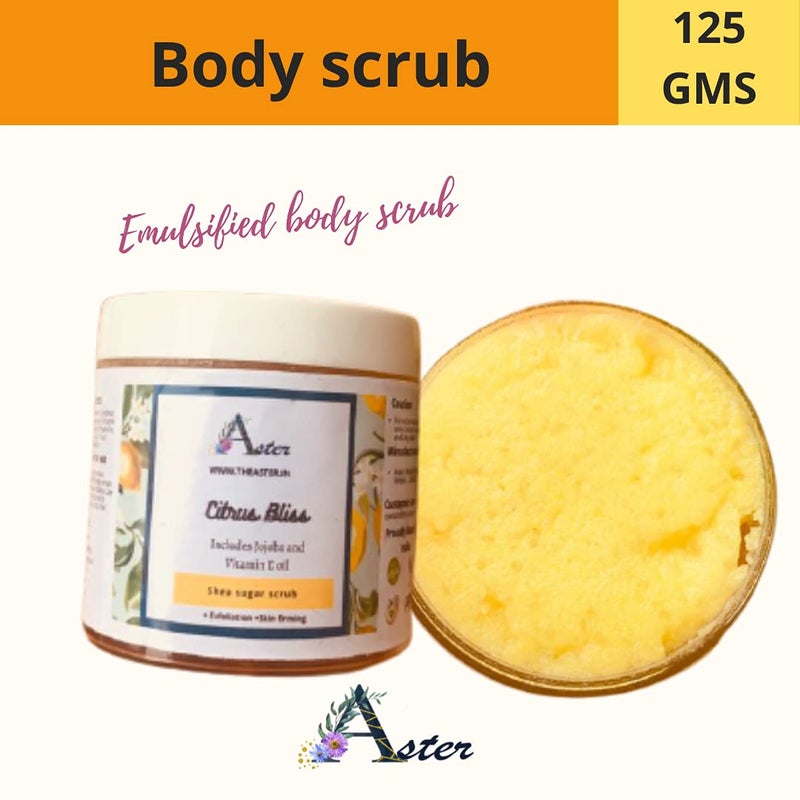 Aster Citrus bliss body scrub, non greasy scrub for glowing skin, Exfoliation, 125 GMS body scrub, No Parabens and sulphate, All skin type - Image 2