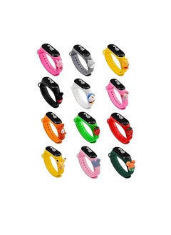 Generic ALNA-TURA Digital Led Watch for Kids 12Pcs | Return Gifts for Birthday Boys & Girls Stylish Cartoon Mulicolor Digital Wrist Watches | Kids Return Gifts in Bulk Item 
