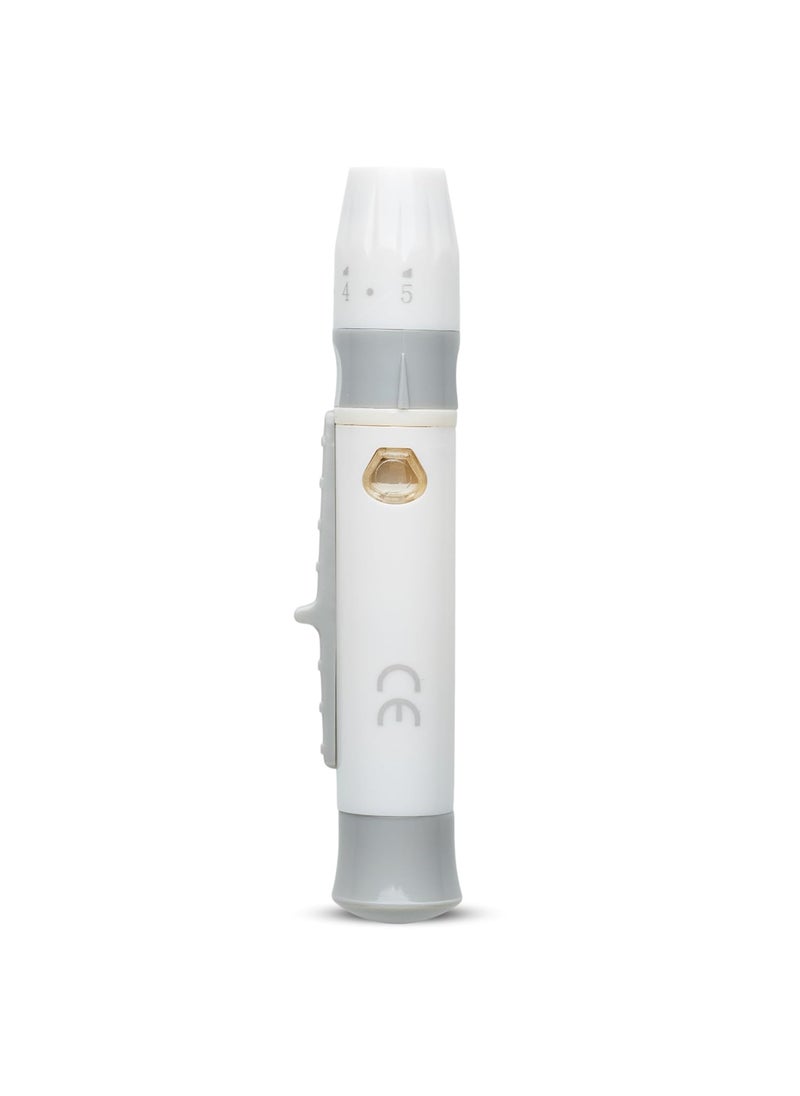 One Step One Step Lancing Device Pen, 5 Depth Settings, Less Pain Design, Blood Sampling Pen, Accurate Blood Sample, Use with Twist Top Lancets, Blood Sugar Level Monitoring Glucose Testing, Lancing Tool 