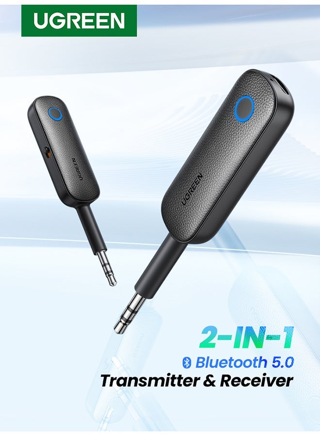 Bluetooth 5.0 Audio Transceiver Wireless Bluetooth Transmitter and Receiver Adapter for Wireless Music Stream with Hand-free Call Black