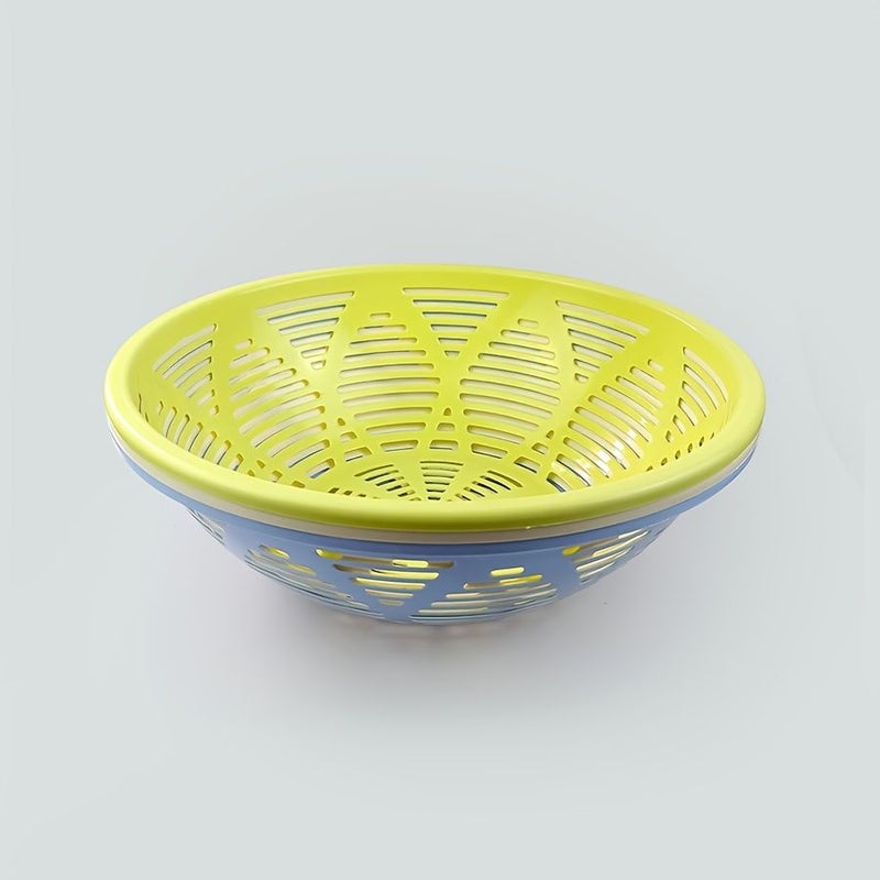 1pc Sky Blue Plastic Vegetable Drainage Basket Home Kitchen Sieve - Image 2