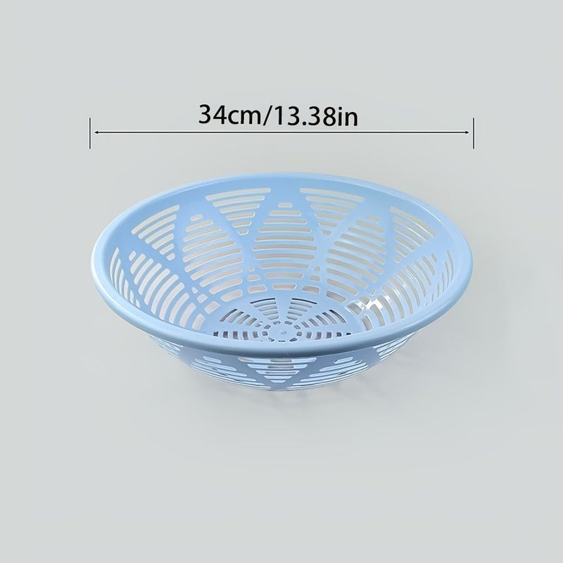 1pc Sky Blue Plastic Vegetable Drainage Basket Home Kitchen Sieve - Image 3