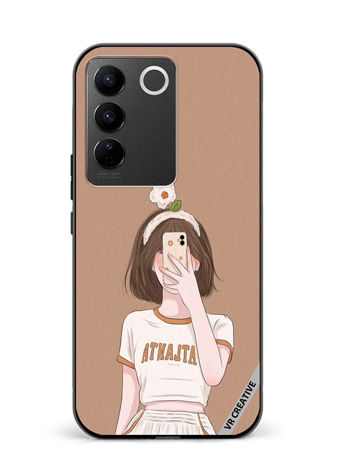 VR CREATIVE Protective Case Cover For Vivo V27e Flower On Head Design Multicolour - Image 1