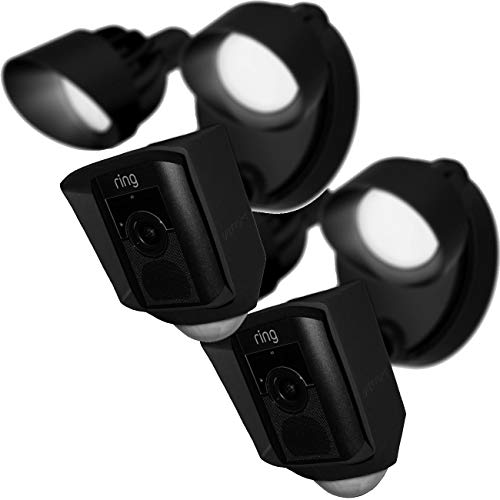 Meffort Inc Silicone Skin Case Cover Compatible with Ring Floodlight Cam Wired Plus, Floodlight Camera - Sun Glare, UV & Weather Protection Skins Cover (2 Pack, Black) - Image 1