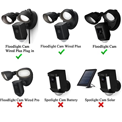 Meffort Inc Silicone Skin Case Cover Compatible with Ring Floodlight Cam Wired Plus, Floodlight Camera - Sun Glare, UV & Weather Protection Skins Cover (2 Pack, Black) - Image 5
