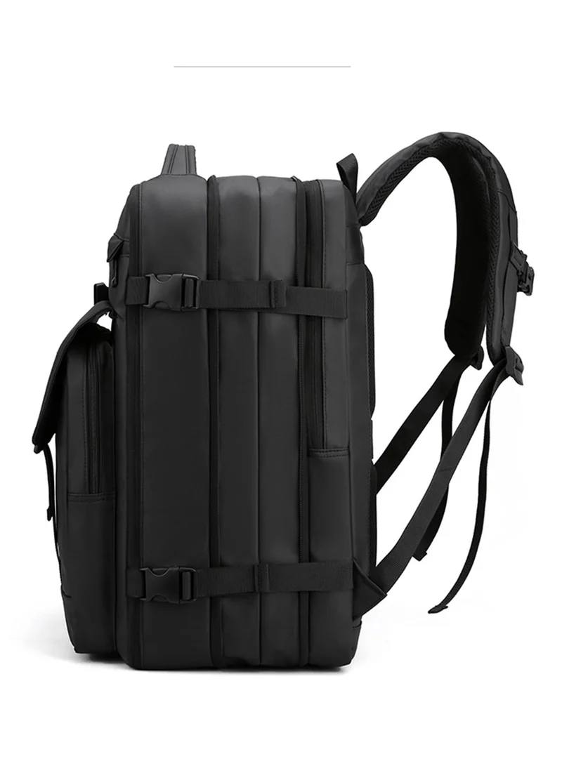 Hike Black Unisex Expandable Laptop Backpack Water Resistant Daypack with Separate Laptop Compartment for Travel/Business/College, HK63011-1, Black  | Best Price UAE