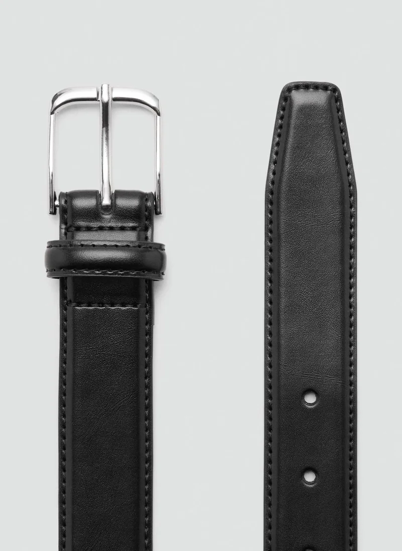 Mango Man Buckle Leather Belt