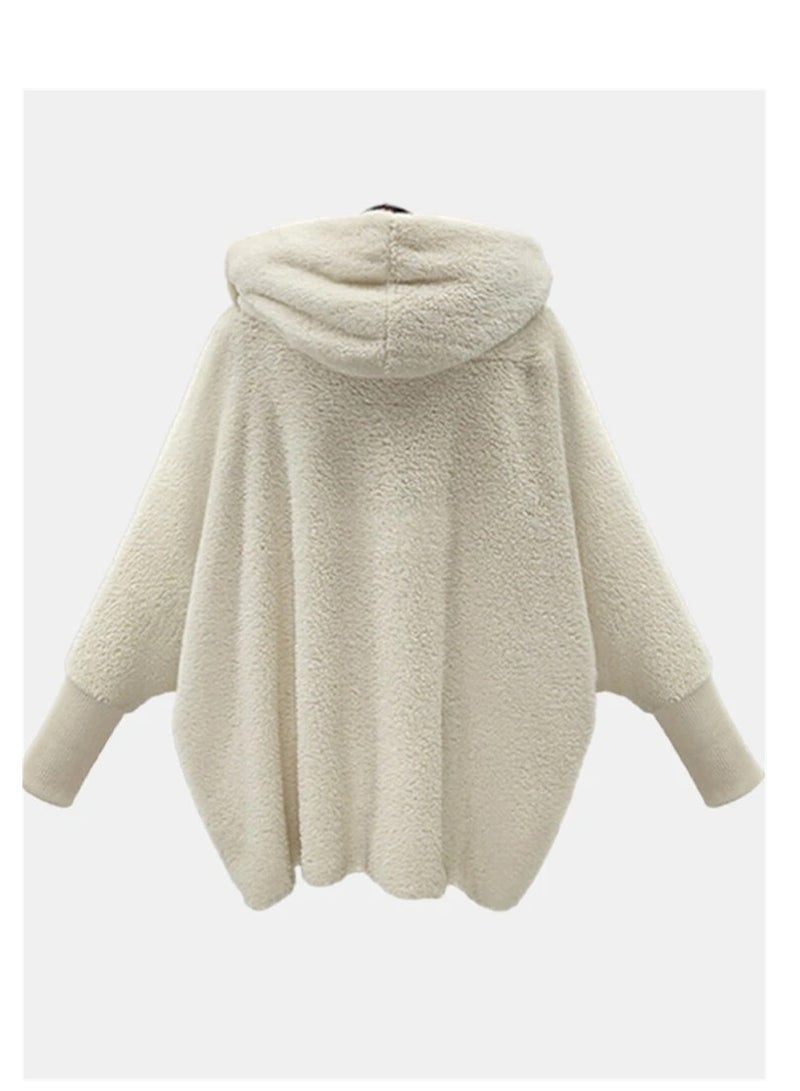 Loquat Fashion Women's Padded Jacket Hooded Long Jacket Casual Warm Padded Jacket White  - Image 2