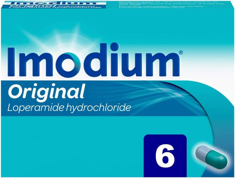Imodium Capsules Original Relief from Diarrhoea 6 Capsules Helps Restore Gut to Natural Rhythm with Loperamide Hydrochloride FastActing Diarrhoea Relief in 1 Hour with Just 1 Dose - Image 1