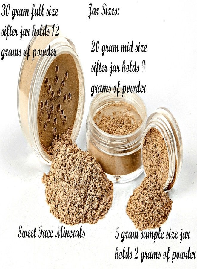 Sweet Face Minerals FOUNDATION SAMPLER (5 SHADES) Mineral Makeup Sample Size Jars Matte Loose Powder Bare Face Cosmetics Full Coverage Long Lasting All Skin Types SPF 18 - Image 4