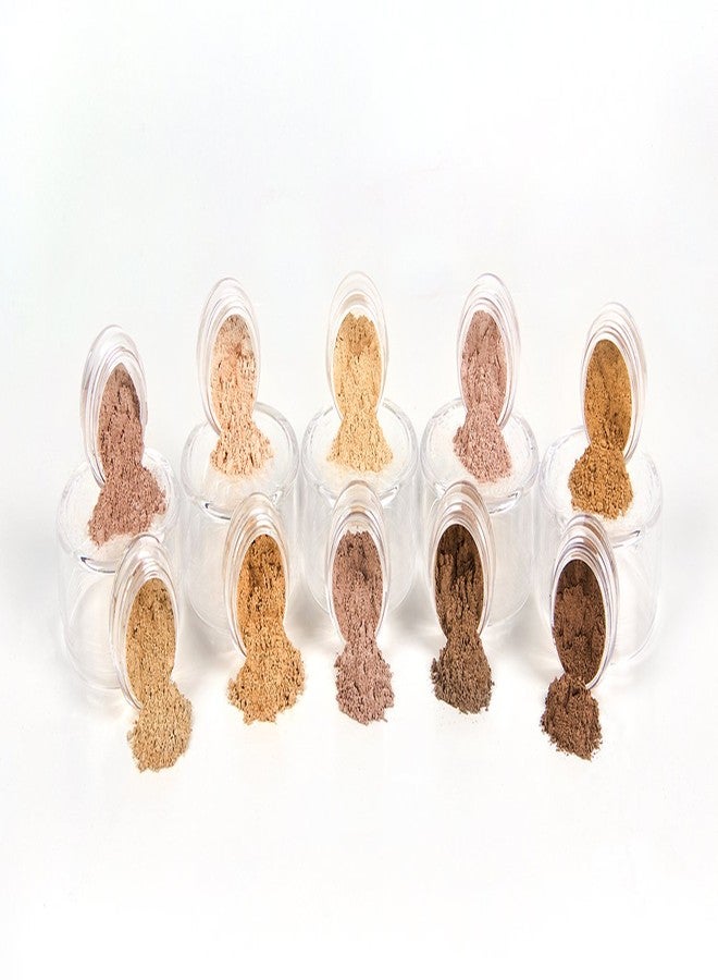 Sweet Face Minerals FOUNDATION SAMPLER (5 SHADES) Mineral Makeup Sample Size Jars Matte Loose Powder Bare Face Cosmetics Full Coverage Long Lasting All Skin Types SPF 18 - Image 1