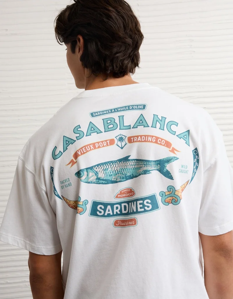 امريكان ايجل تي-شيرت ديستنيشن واسع مزيّن بطبعة