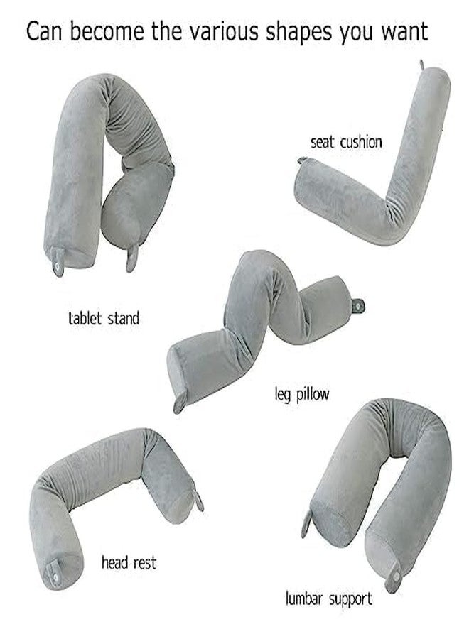 Lemoza Twist Pillow Foam Travel Pillow for Airplane Bus Train Journeys | Flexible Neck Support Pillow for Travelling | Compact and Lightweight Airplane Pillow | 1 Piece - Image 3