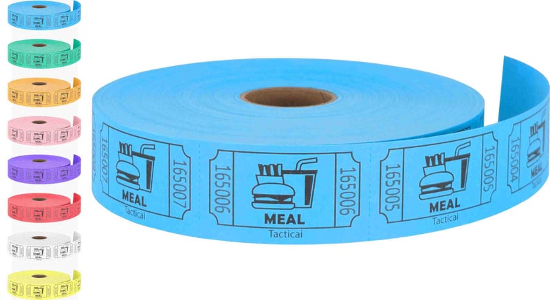 Tacticai 1000 Raffle Tickets, Meal, Blue (1 of 8 Colors), Single Roll, Ticket for Events, Food, Class Reward, Fundraiser & Prizes - Image 3
