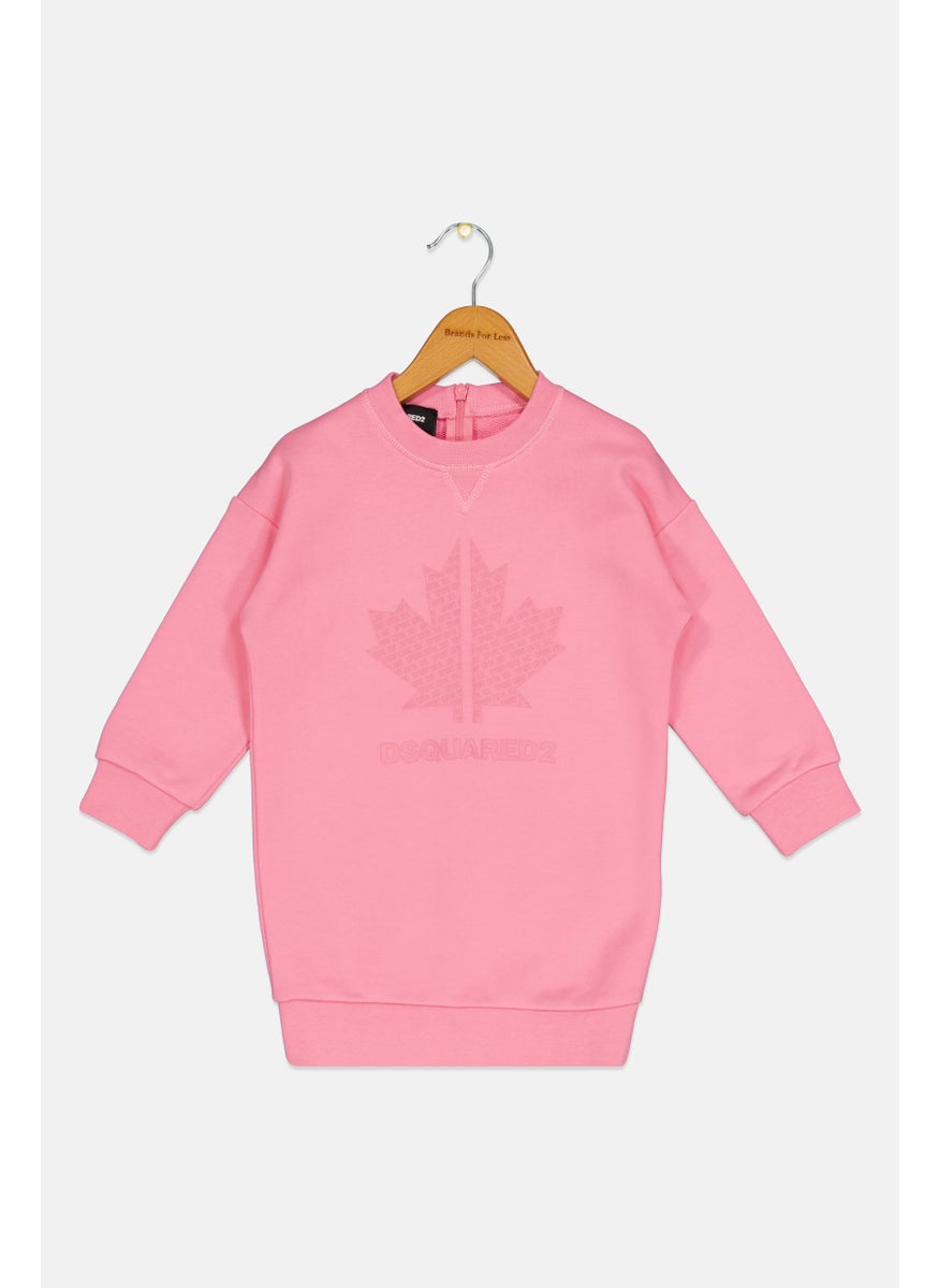 DSQUARED2 Toddlers Girl Brand Logo Sweatshirt Dress, Pink  - Image 1