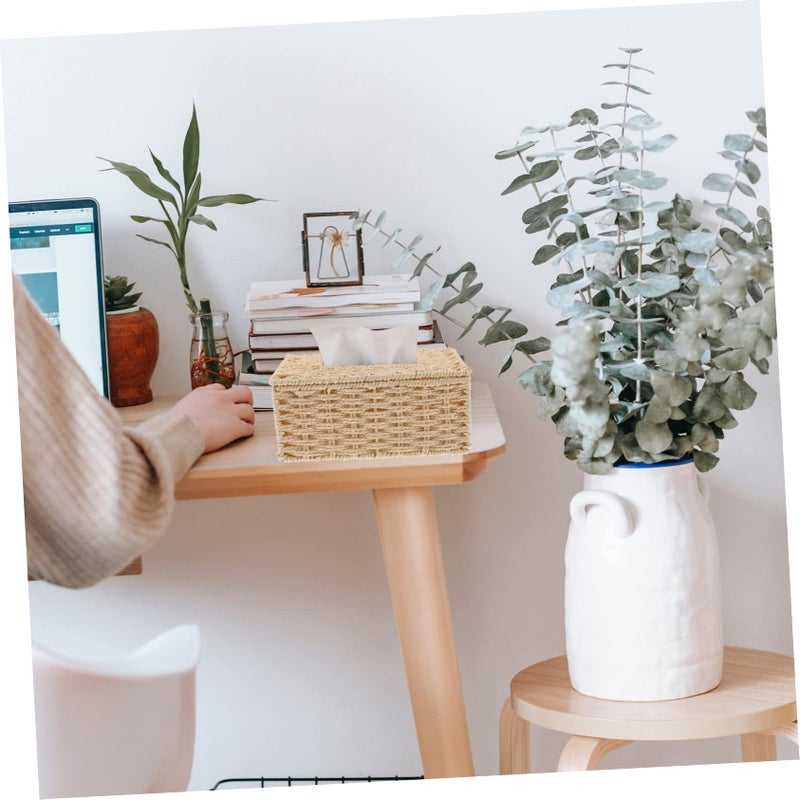 Natural Jute Paper Rope Woven Tissue Box Holder For Living Room Hotel Office Decor - Image 4
