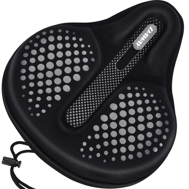 Daway C6F Comfortable Bike Seat Cover - Large Wide Gel & Foam Padded Bike Seat Cushion For Women Men  Comfort  For Peloton  Stationary Exercise  Mountain And Cruiser Bicycle Saddles  Soft - Image 1