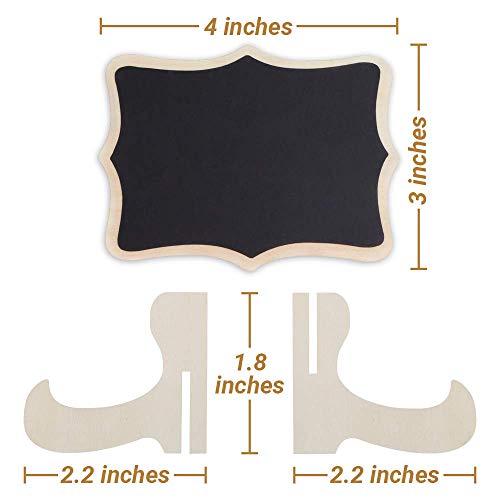 OLEOLETOY Mini Chalkboard Signs, 20 Pack Framed Small Chalk Board Food Labels with Easel Stand for Party Buffet or Wedding Celebration, Wooden Blackboard as Place Cards for Table Setting or Numbers - Image 4