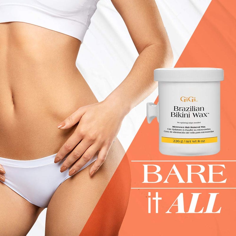 GiGi Brazilian Bikini Wax Microwave Formula, Painless, Residue-Free Hard Wax for Coarse Hair, Perfect for Sensitive Areas, 8 oz, 1-pack - Image 4