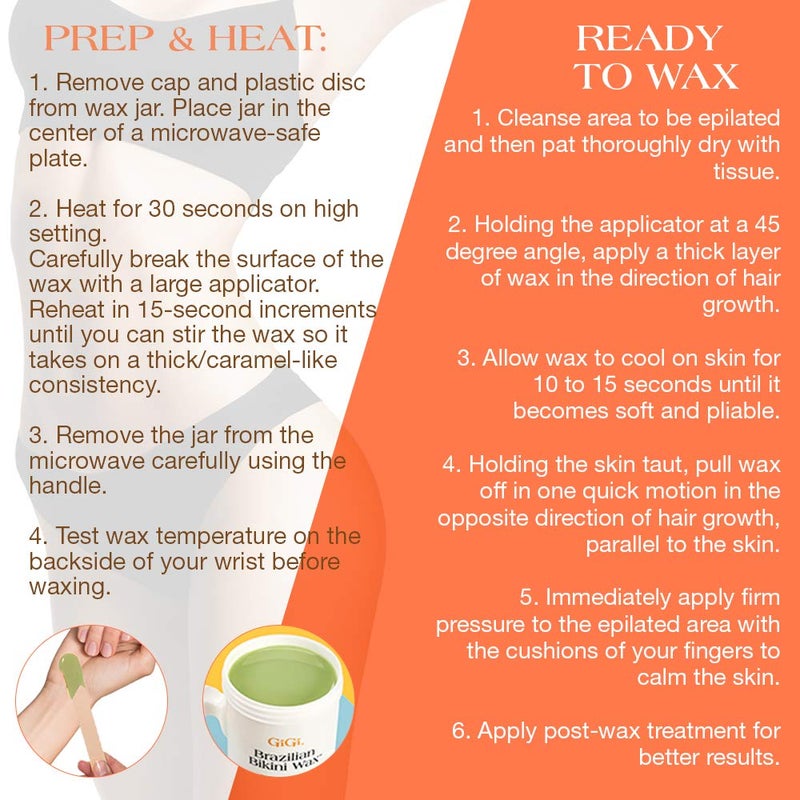 GiGi Brazilian Bikini Wax Microwave Formula, Painless, Residue-Free Hard Wax for Coarse Hair, Perfect for Sensitive Areas, 8 oz, 1-pack - Image 5