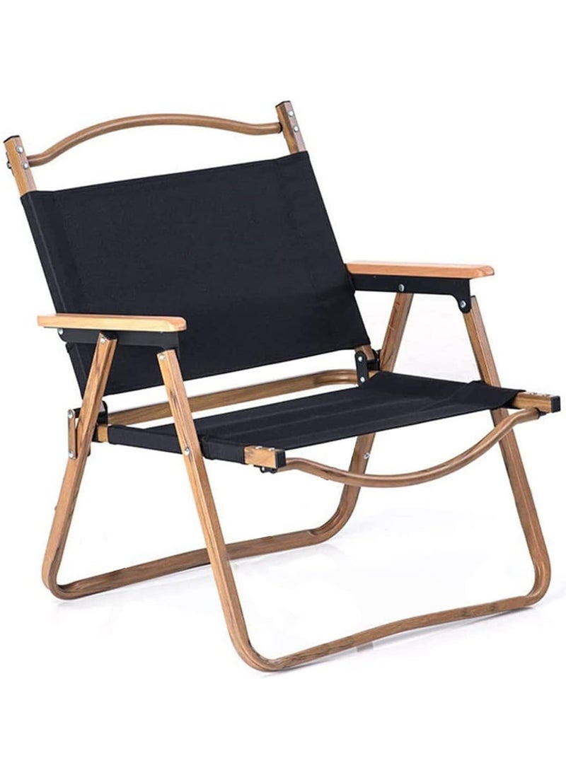 GO2CAMPS Premium Heavy-Duty Foldable Camping Chair With Wooden Armrests - Comfortable, Durable, And Portable Outdoor Seat For Camping, Hiking, Traveling, Picnic Chair, Events, Fishing And Beach Chair  - Image 1