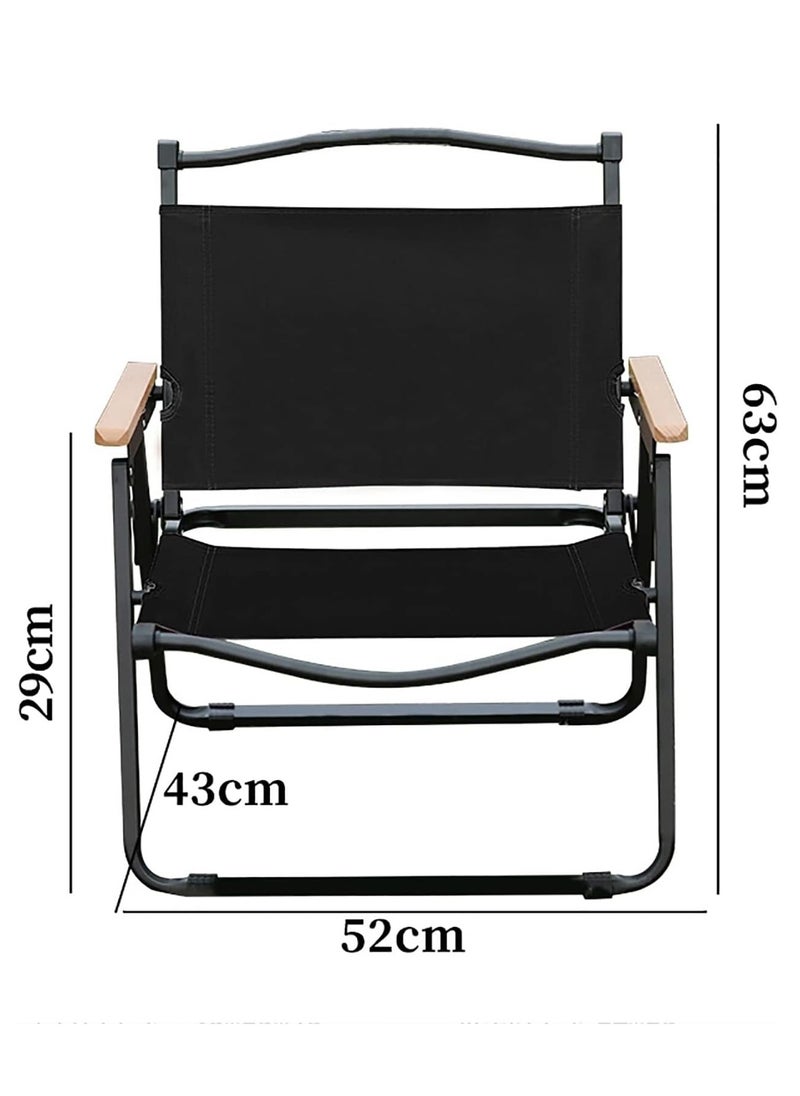 GO2CAMPS Premium Heavy-Duty Foldable Camping Chair With Wooden Armrests - Comfortable, Durable, And Portable Outdoor Seat For Camping, Hiking, Traveling, Picnic Chair, Events, Fishing And Beach Chair  - Image 3
