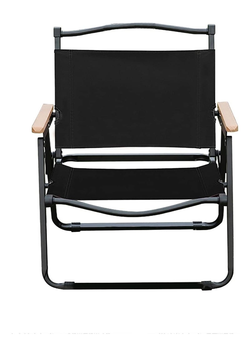 GO2CAMPS Premium Heavy-Duty Foldable Camping Chair With Wooden Armrests - Comfortable, Durable, And Portable Outdoor Seat For Camping, Hiking, Traveling, Picnic Chair, Events, Fishing And Beach Chair  - Image 2