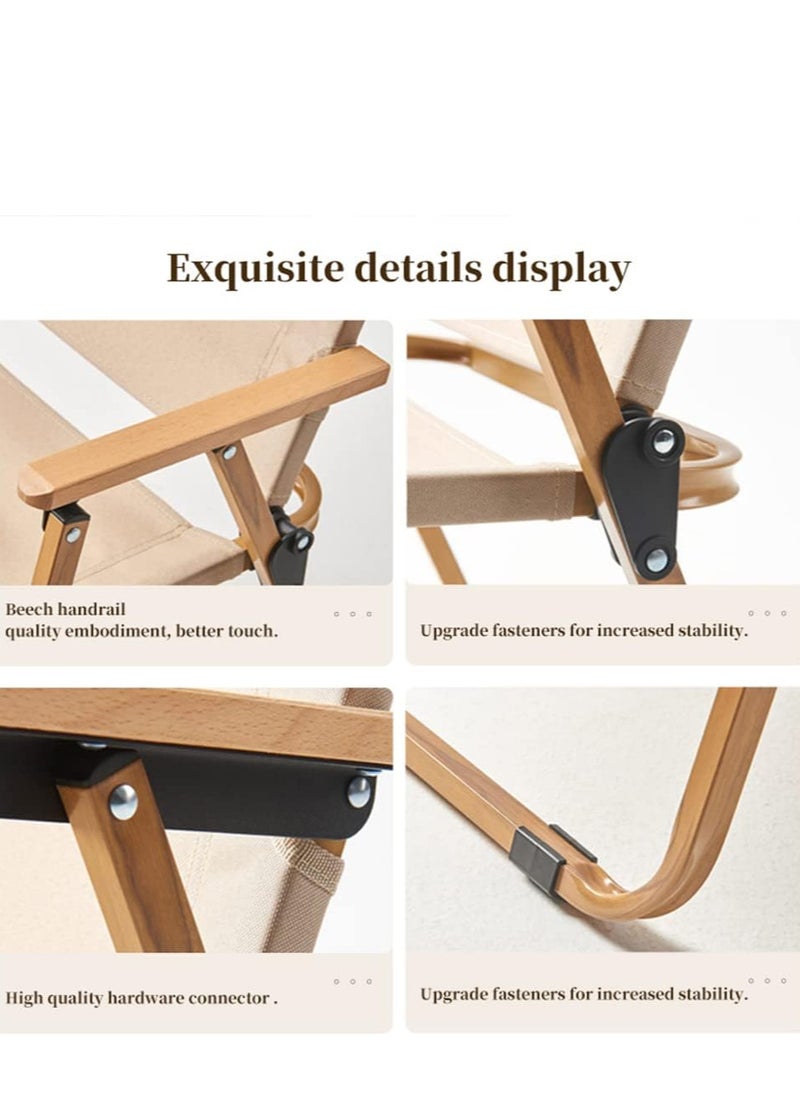 GO2CAMPS Premium Heavy-Duty Foldable Camping Chair With Wooden Armrests - Comfortable, Durable, And Portable Outdoor Seat For Camping, Hiking, Traveling, Picnic Chair, Events, Fishing And Beach Chair  - Image 5