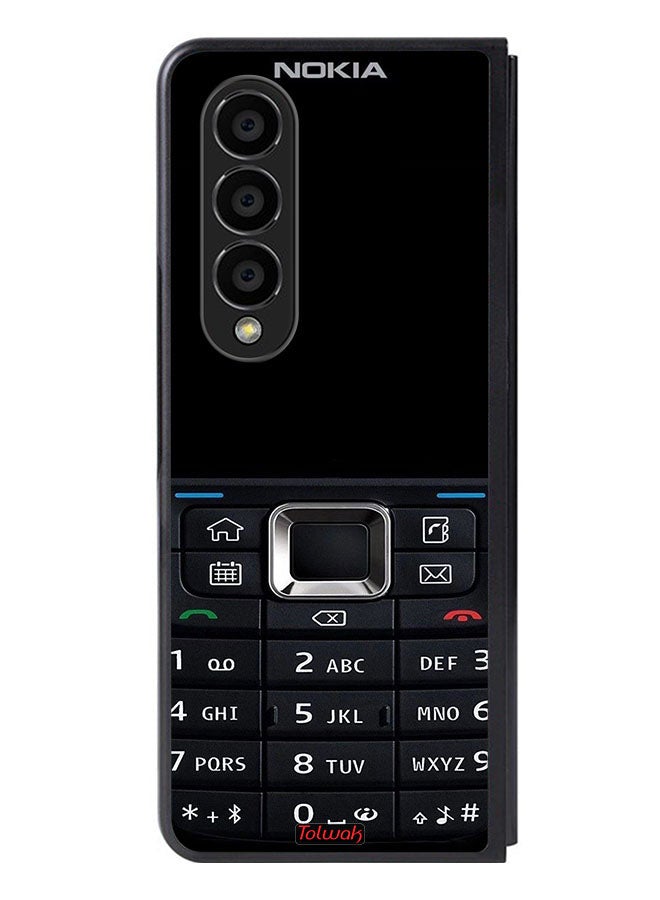 Tolwak Samsung Galaxy Z Fold 4 Protective Case Cover Old Phone Pattern - Image 1