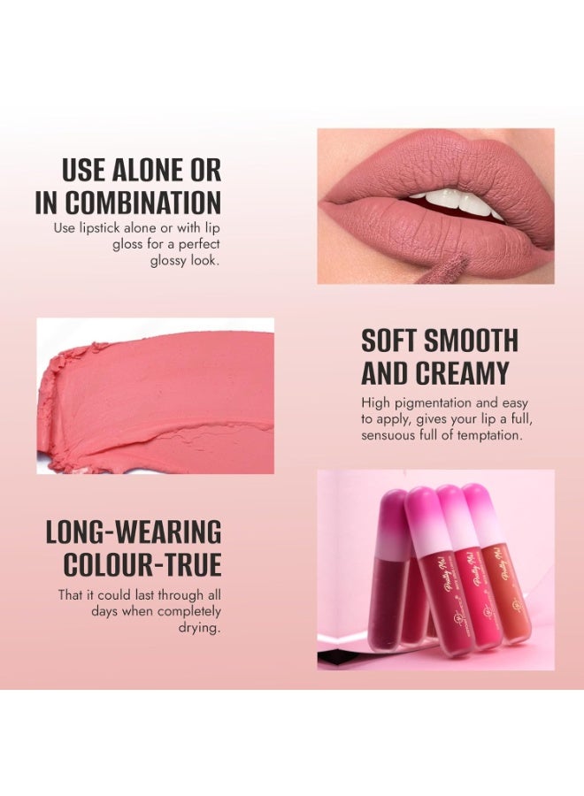 Shryoan Pretty Me! 2 Liquid Lipstick & 1 Lip Gloss | Transfer Proof & Highly Pigmented| Waterproof & Smudge-Proof | Pack of 3 | 6ml (Each) (Shades of Nude, Pack OF 3) - Image 3