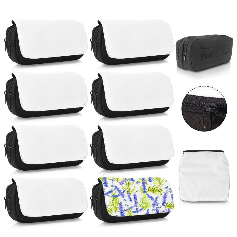 KKSUBCA 8Pcs Sublimation Makeup Bag BlanksSublimation Makeup Bags Bulk Travel Toiletry Bag Cosmetic Bags For Women Heat Transfer Removable Sublimation Bags with Zipper Cosmetic Make Up Bag for DIY Craft - Image 2