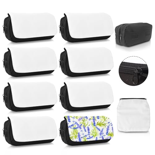 KKSUBCA 8Pcs Sublimation Makeup Bag BlanksSublimation Makeup Bags Bulk Travel Toiletry Bag Cosmetic Bags For Women Heat Transfer Removable Sublimation Bags with Zipper Cosmetic Make Up Bag for DIY Craft - Image 1