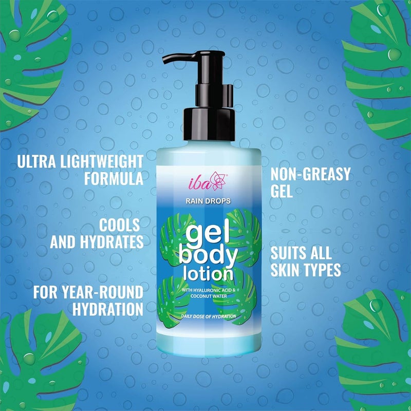 Iba Rain Drops Gel Body Lotion  Non Sticky  Deep Hydration  All Skin Types  100 Vegan  Paraben  Mineral Oil Free  Halal Certified  Vegan  320ml - Image 3