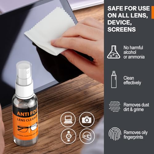MAXSURE Glasses Cleaner,8 in 1 Glasses Cleaning Kit with 24H Anti Fog Eyeglass Cleaner Spray| Portable Glasses Cleaner Tool|Eye Glass Clean Cloths, Glasses Anti Slip with Soft Eyeglass Nose Pads & Ear Grip - Image 5
