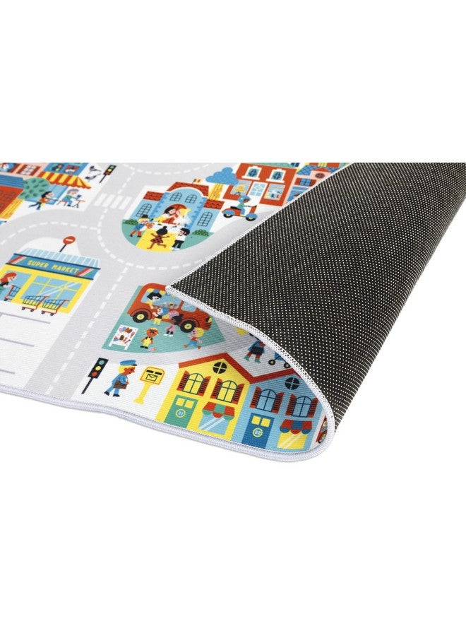 Janod - Children's Car Rug - City Theme - Soft & Non-Slip - Urban Pattern - Play Rug for Girls & Boys' Bedrooms - 120 x 78cm - Hand Washable - from 2 Years Old - J05910 - Image 4