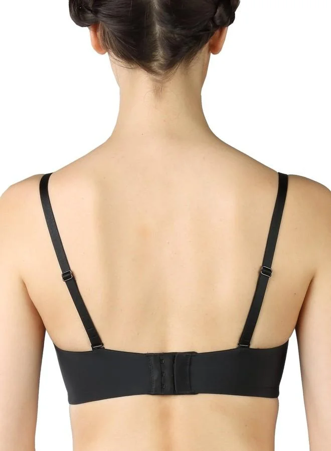 ترايامف Triumph T-Shirt Bra for Women Wired Padded Multiway Lingerie Detachable Straps Seamless Women Everyday Bra Moulded Microfibre Support Invisible Underwire Balconette Black 32C Pack of 1