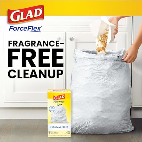 Glad ForceFlex Tall Kitchen Drawstring Trash Bags, 13 Gal, Fragrance Free, 110 Ct (Package May Vary) - Image 3