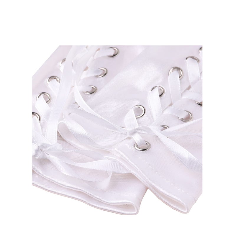 Lace Up Fingerless Gloves Long Elbow Gloves for Costume Party Lace-up Arm Warmer - Image 3