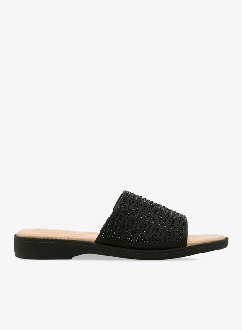 لو كونفورت صنادل نسائية مزينة ومفرغة سهلة الارتداء مجموعة رمضان