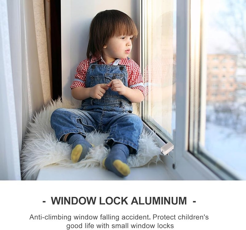 Tehaux 2 قطعة من أقفال حامي النافذة مع مفاتيح للمنزل والمكتب سهلة التركيب - Image 4