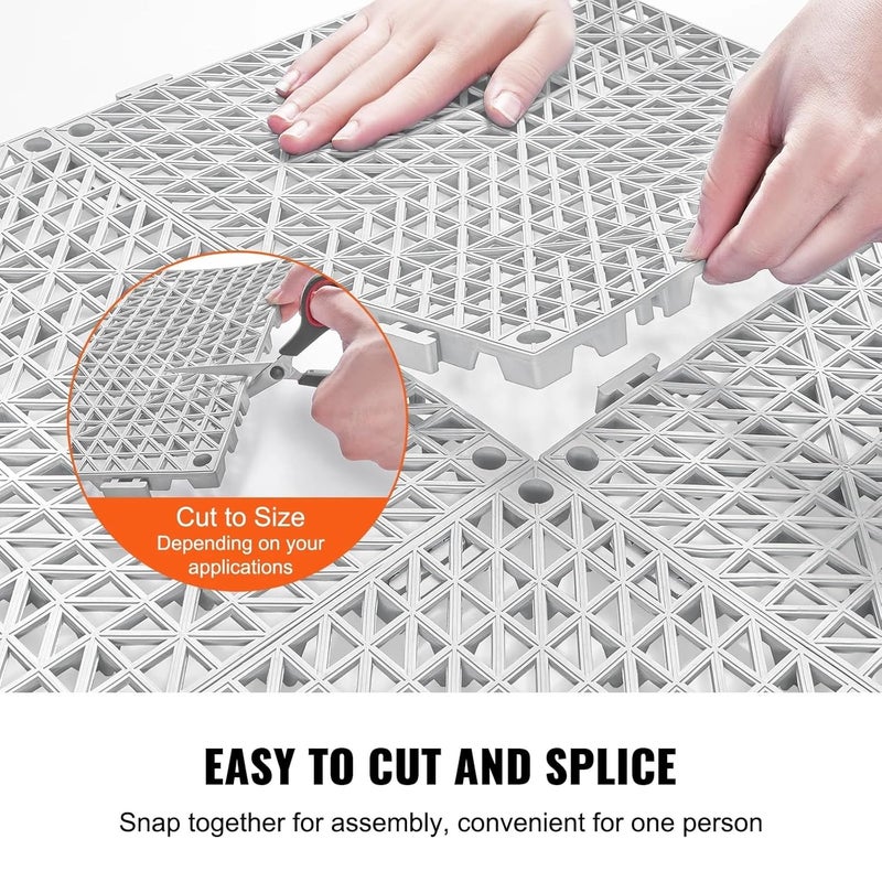 HOME CUBE حصيرة تصريف أرضية مربعة 10 قطع غير قابلة للانزلاق - Image 4