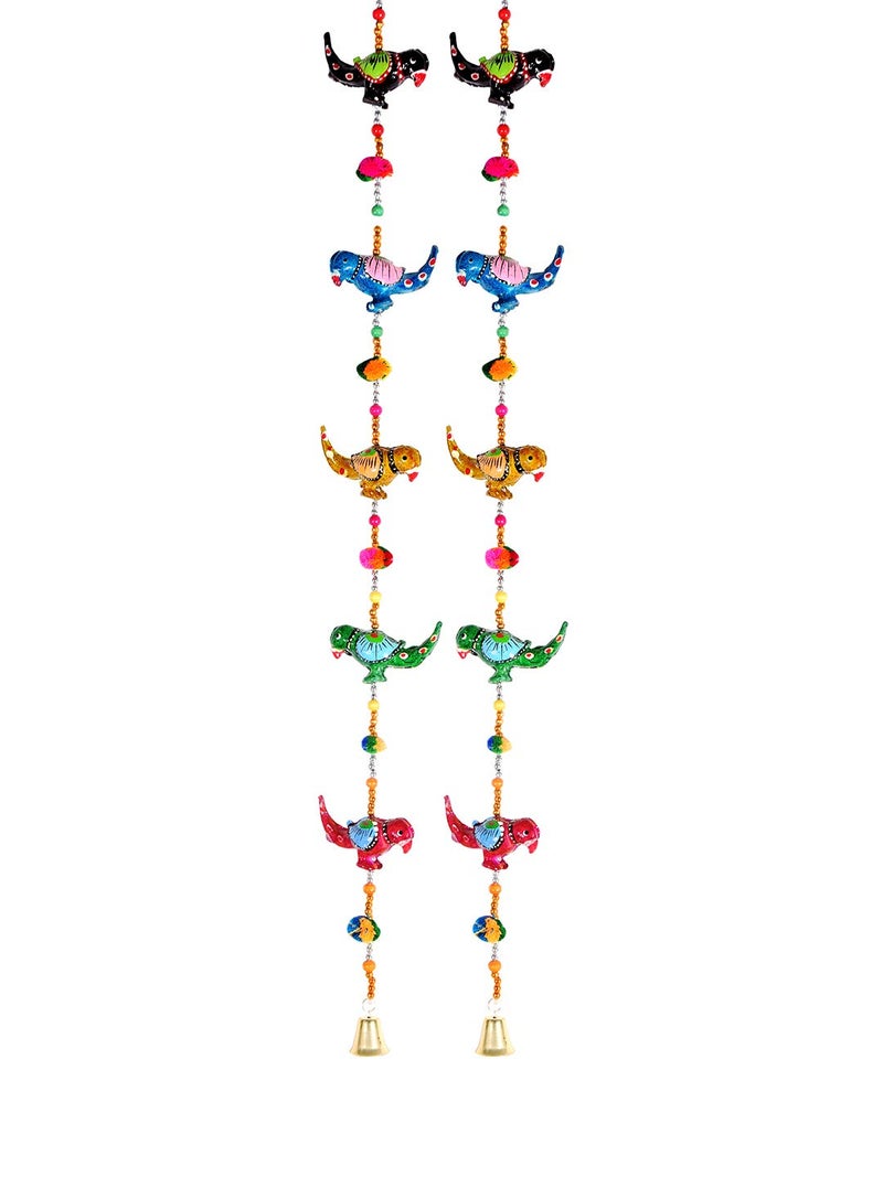 DreamKraft Parrot Door Hangings Traditional Handmade Paper Mache Bandarwal For Home Festive Gifting, Housewarming Decoration and Gift Purpose (Multicolor, 102 cm) - Image 4
