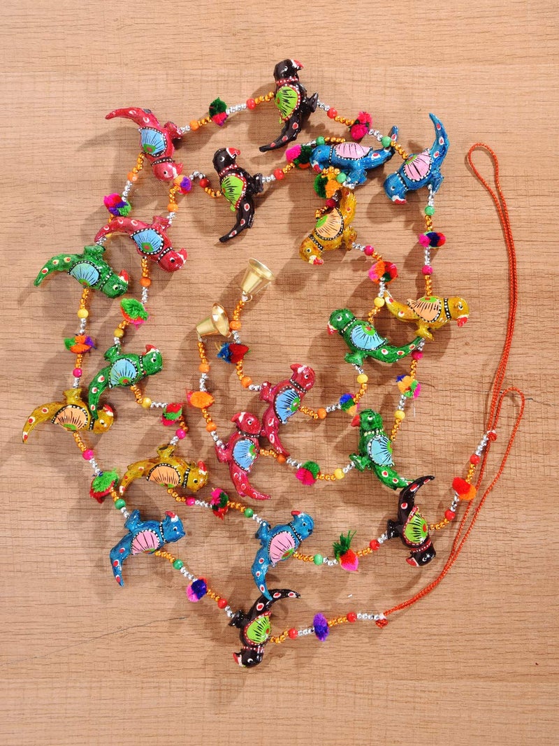 DreamKraft Parrot Door Hangings Traditional Handmade Paper Mache Bandarwal For Home Festive Gifting, Housewarming Decoration and Gift Purpose (Multicolor, 102 cm) - Image 2