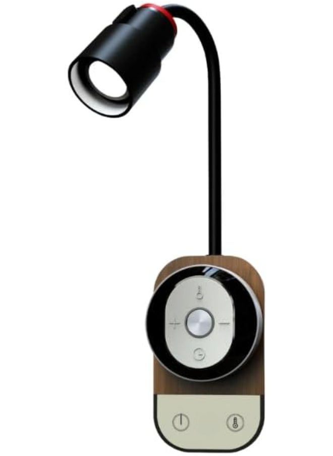 WUNDERSCHÖN - Rechargeable USB Desk Wall Lamp 3 lights colors Dimmable With Remote Control and Memory Function   Adjustable Head Light Arm (Black) - Image 1