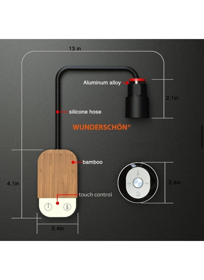 WUNDERSCHÖN - Rechargeable USB Desk Wall Lamp 3 lights colors Dimmable With Remote Control and Memory Function   Adjustable Head Light Arm (Black) - Image 1