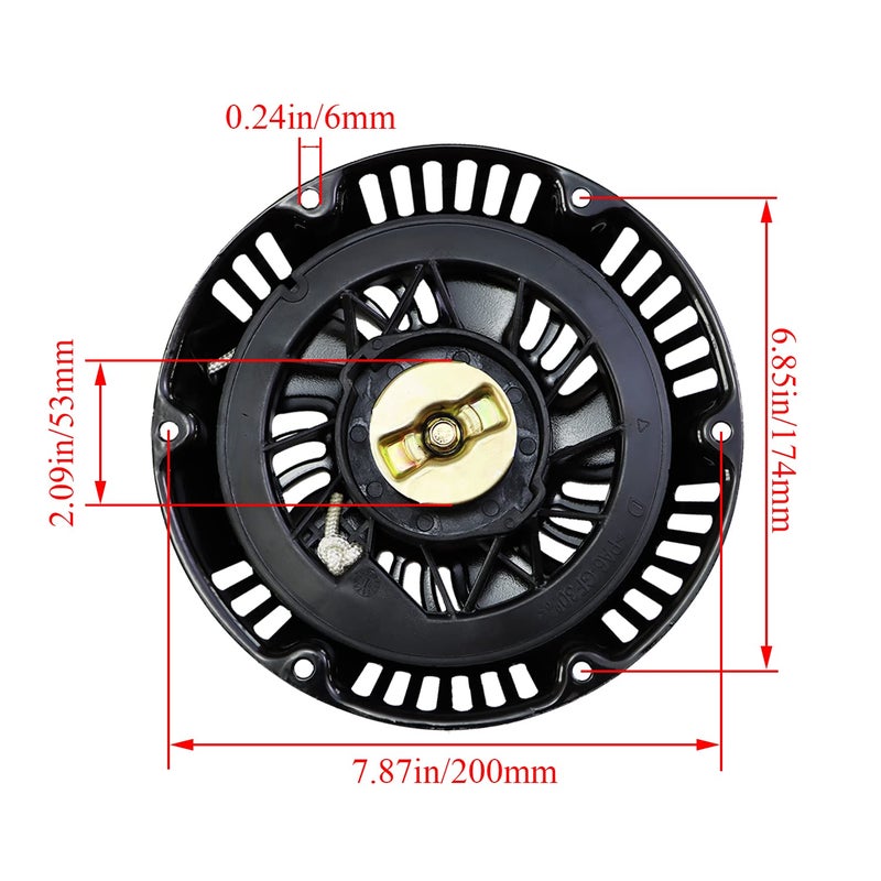 Wotian Recoil Pull Starter Assembly Compatible With Predator 420Cc 13Hp Engine Replacement Parts 60340/60349 For Pressure Washers/Water Pumps/Blowers/Generator - Image 2