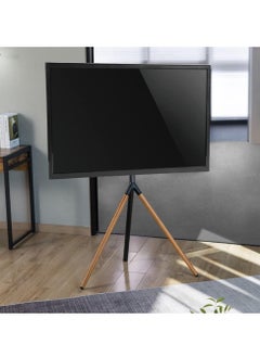 ELTRAZONE Easel Studio TV Floor Stand | Premium Tripod Mount for 49"-70" Screens | Supports Up to 40 KG | Adjustable & Space-Saving Design | Stylish Grey & Walnut Finish | Sturdy & Stable | Built-in Cable Management | Perfect for Home & Office  - Image 3