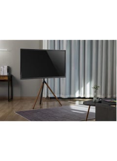 ELTRAZONE Easel Studio TV Floor Stand | Premium Tripod Mount for 49"-70" Screens | Supports Up to 40 KG | Adjustable & Space-Saving Design | Stylish Grey & Walnut Finish | Sturdy & Stable | Built-in Cable Management | Perfect for Home & Office  - Image 4